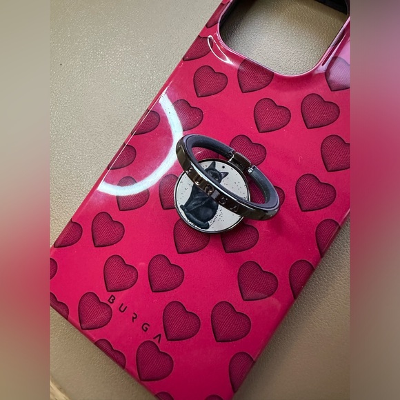 BURGA iPhone 14 Pro Max Heart Case with attached Black Cat Ring - Picture 8 of 15